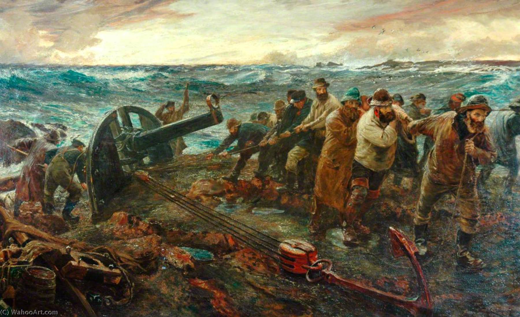Wikioo.org - The Encyclopedia of Fine Arts - Painting, Artwork by Charles Napier Hemy - The Wreckage