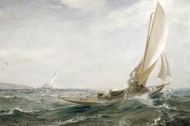 Wikioo.org - สารานุกรมวิจิตรศิลป์ - จิตรกรรม Charles Napier Hemy - Through Sea and Air