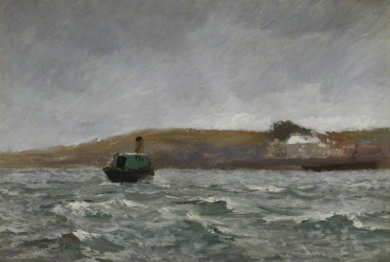 WikiOO.org - Encyclopedia of Fine Arts - Schilderen, Artwork Charles Napier Hemy - Seascape with a Tug