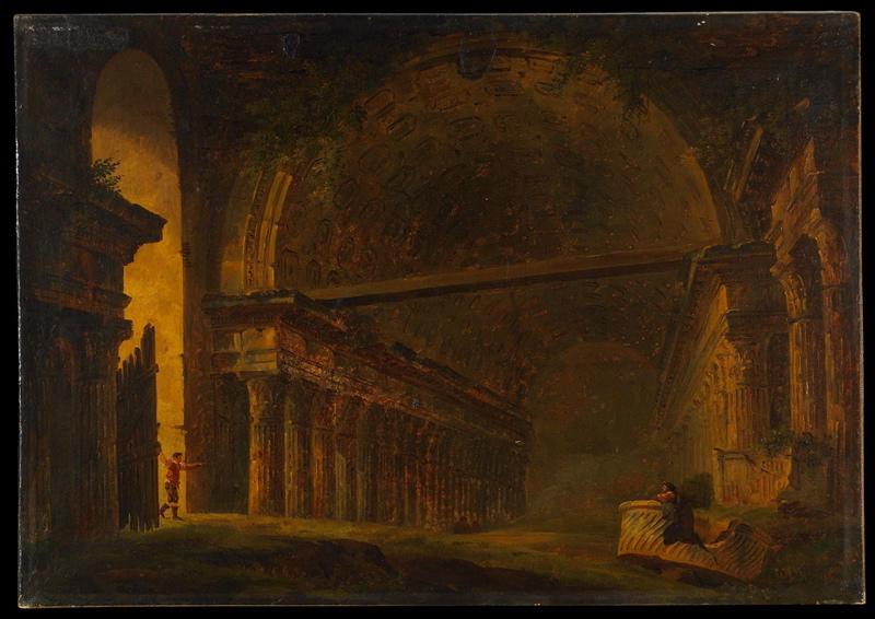 WikiOO.org - Εγκυκλοπαίδεια Καλών Τεχνών - Ζωγραφική, έργα τέχνης Hubert Robert - Les Thermes de Dioclétien à Rome