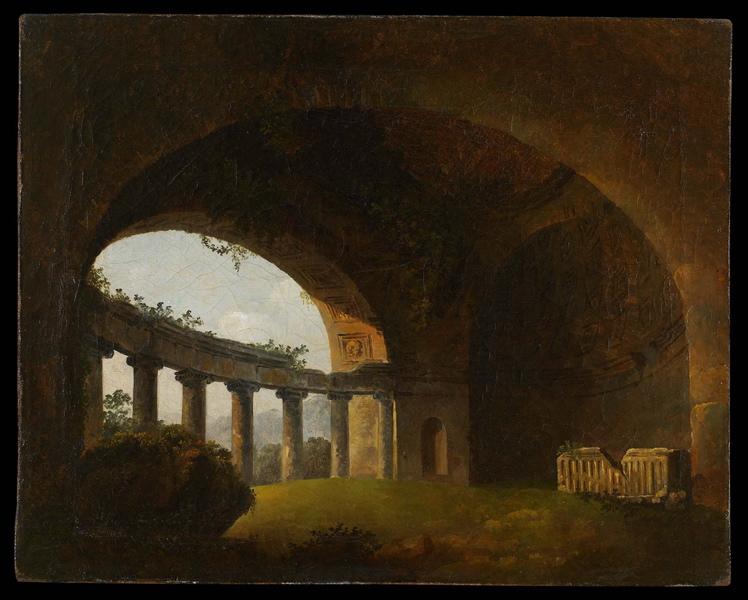 Wikioo.org - The Encyclopedia of Fine Arts - Painting, Artwork by Hubert Robert - Ruines d'un temple antique