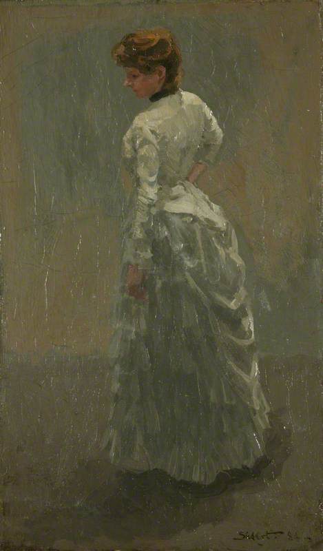 WikiOO.org - Encyclopedia of Fine Arts - Maalaus, taideteos Walter Richard Sickert - The Grey Dress