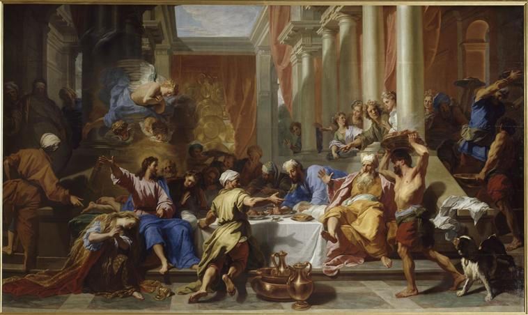 WikiOO.org - Encyclopedia of Fine Arts - Maleri, Artwork Jean Baptiste Jouvenet - JESUS CHEZ SIMON LE PHARISIEN