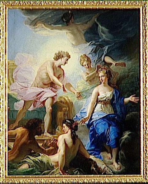 WikiOO.org - Encyclopedia of Fine Arts - Maleri, Artwork Jean Baptiste Jouvenet - APOLLON SUR SON CHAR SE PRESENTE A THETYS