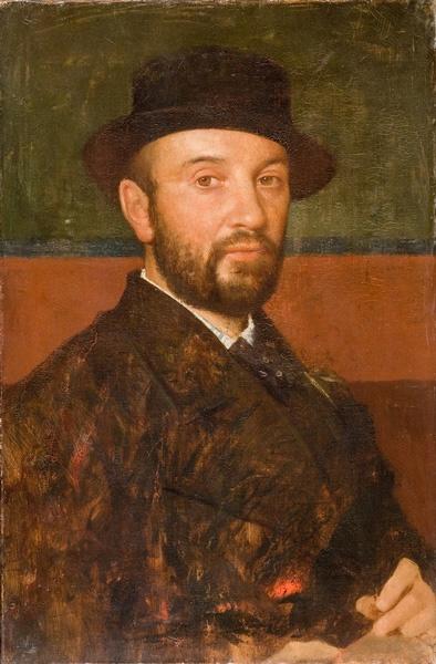 WikiOO.org - Encyclopedia of Fine Arts - Målning, konstverk Jules Elie Delauney - Portrait du peintre par lui même