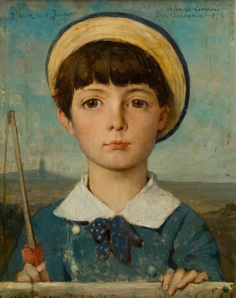 Wikioo.org - The Encyclopedia of Fine Arts - Painting, Artwork by Jules Elie Delauney - Portrait de Jacques Bizet, enfant