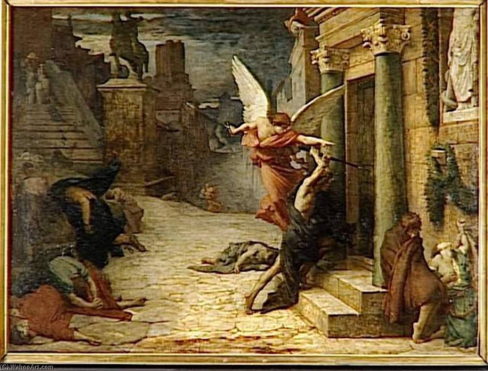 Wikioo.org – L'Encyclopédie des Beaux Arts - Peinture, Oeuvre de Jules Elie Delauney - Peste une Rome