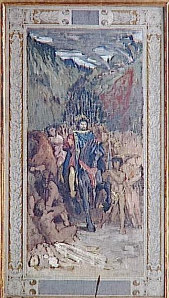 WikiOO.org - Enciklopedija likovnih umjetnosti - Slikarstvo, umjetnička djela Jules Elie Delauney - Attila en marche sur Paris