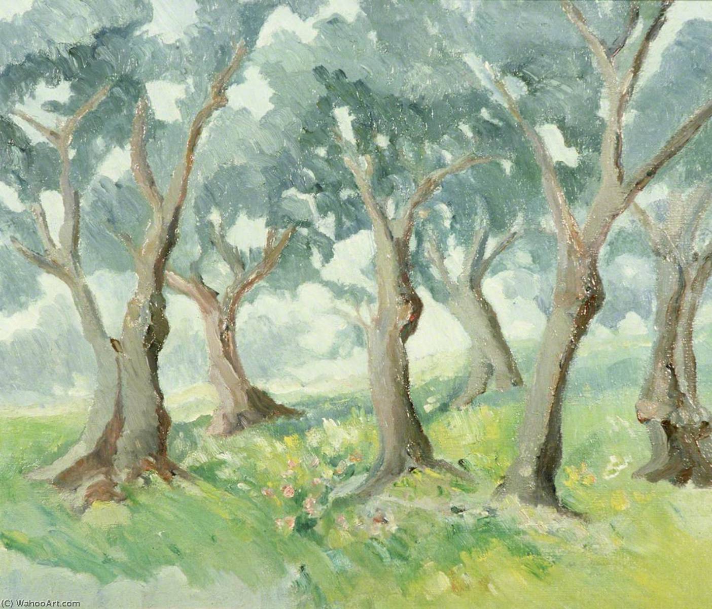 WikiOO.org - Encyclopedia of Fine Arts - Maľba, Artwork Margaret Sidney Davies - Olive Trees