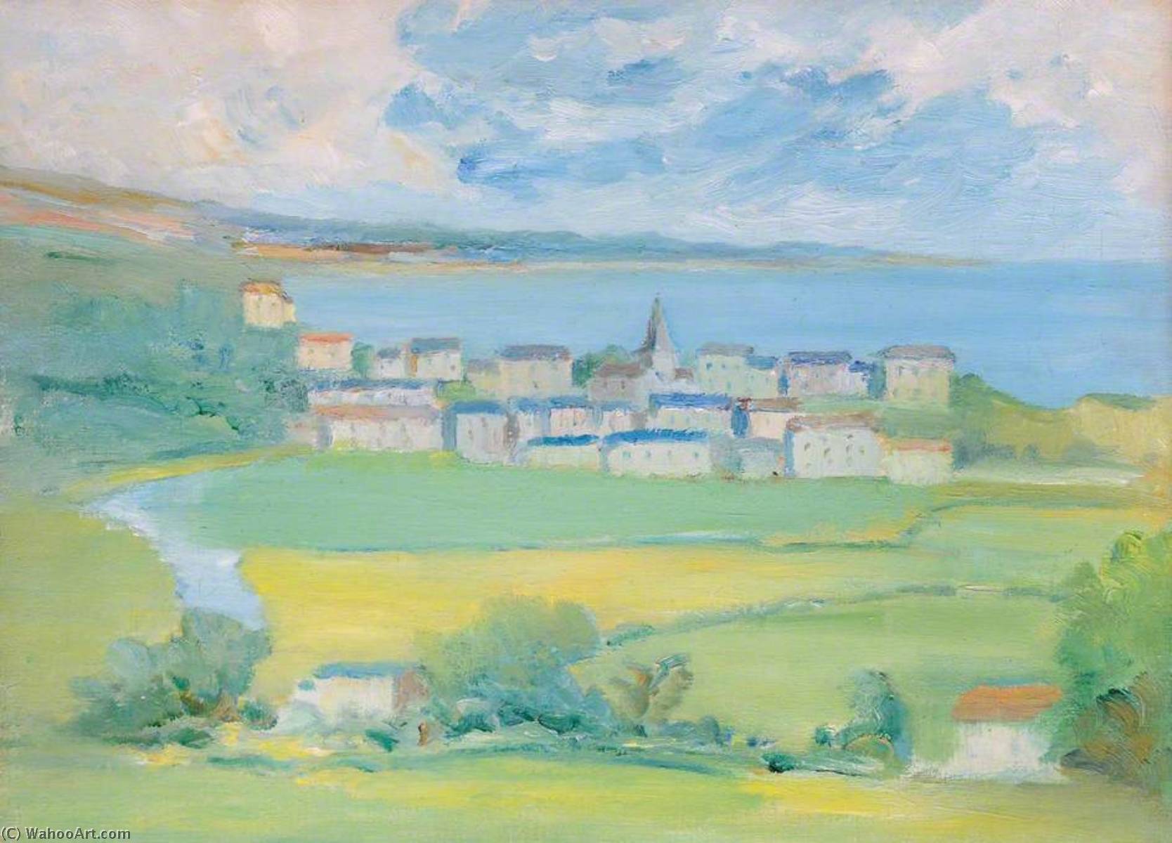 Wikioo.org - The Encyclopedia of Fine Arts - Painting, Artwork by Margaret Sidney Davies - Town by the Sea