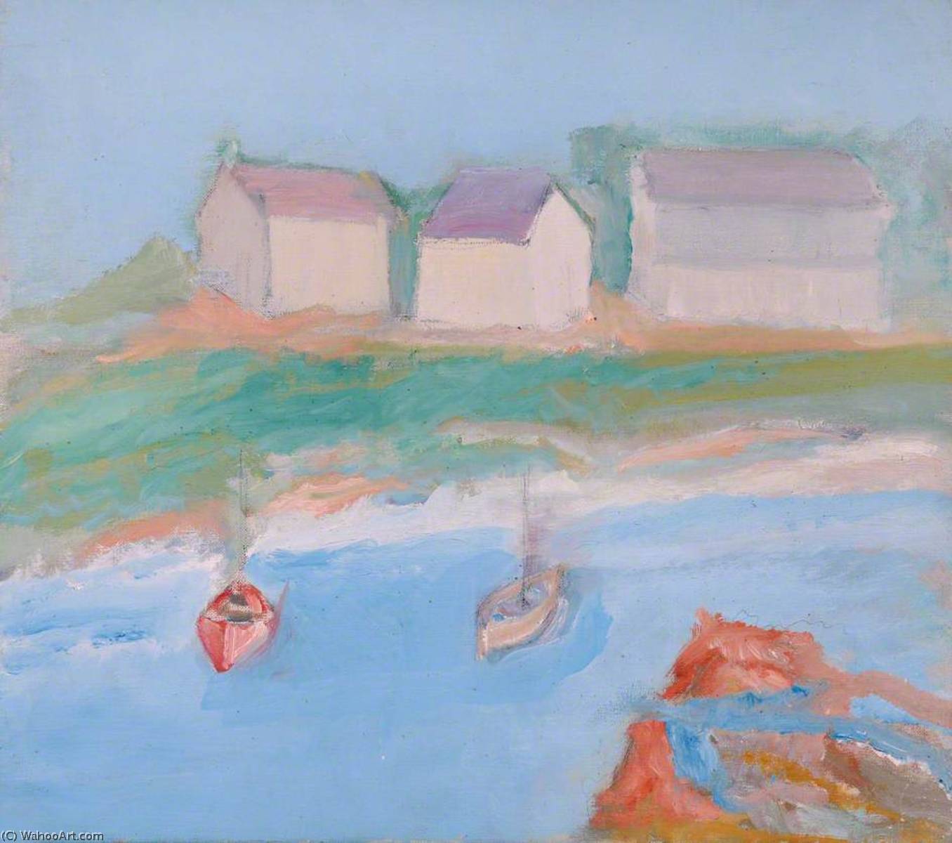 Wikioo.org - สารานุกรมวิจิตรศิลป์ - จิตรกรรม Margaret Sidney Davies - Two Boats