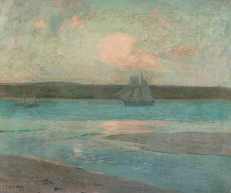 Wikioo.org - The Encyclopedia of Fine Arts - Painting, Artwork by Albert Julius Olsson - Evening, St Ives, Cornwall