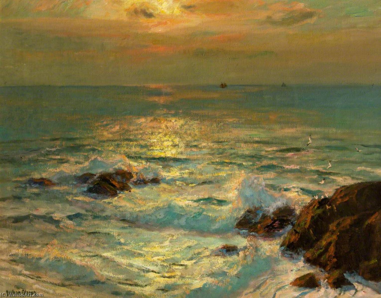 Wikioo.org - The Encyclopedia of Fine Arts - Painting, Artwork by Albert Julius Olsson - Sunlight on the Sea