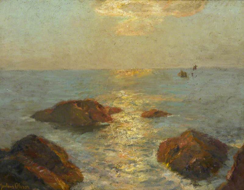 Wikioo.org - The Encyclopedia of Fine Arts - Painting, Artwork by Albert Julius Olsson - Golden Afternoons, Cornish Coast