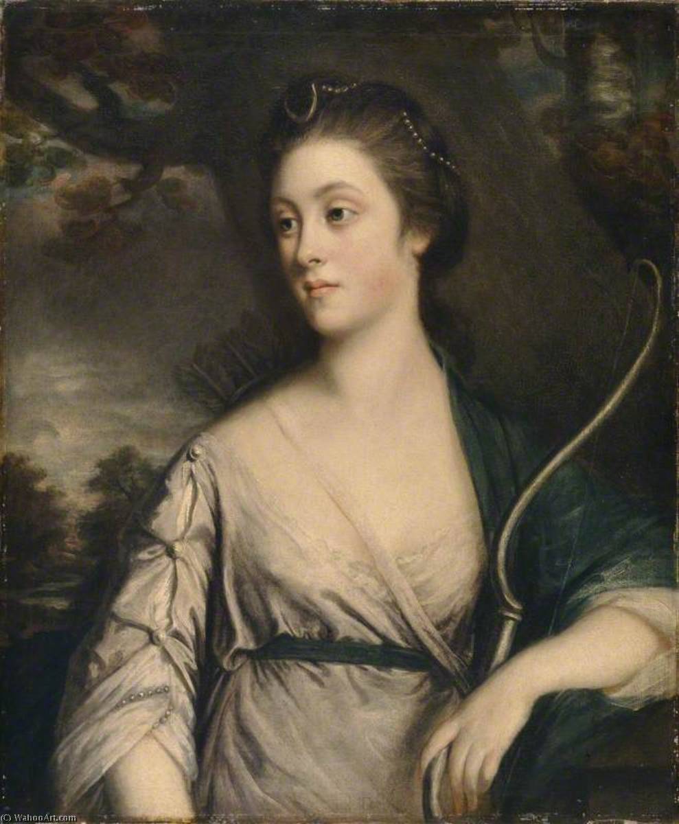 WikiOO.org - Encyclopedia of Fine Arts - Schilderen, Artwork Thomas Beach - Miss Elizabeth Phelips, Dressed as Diana