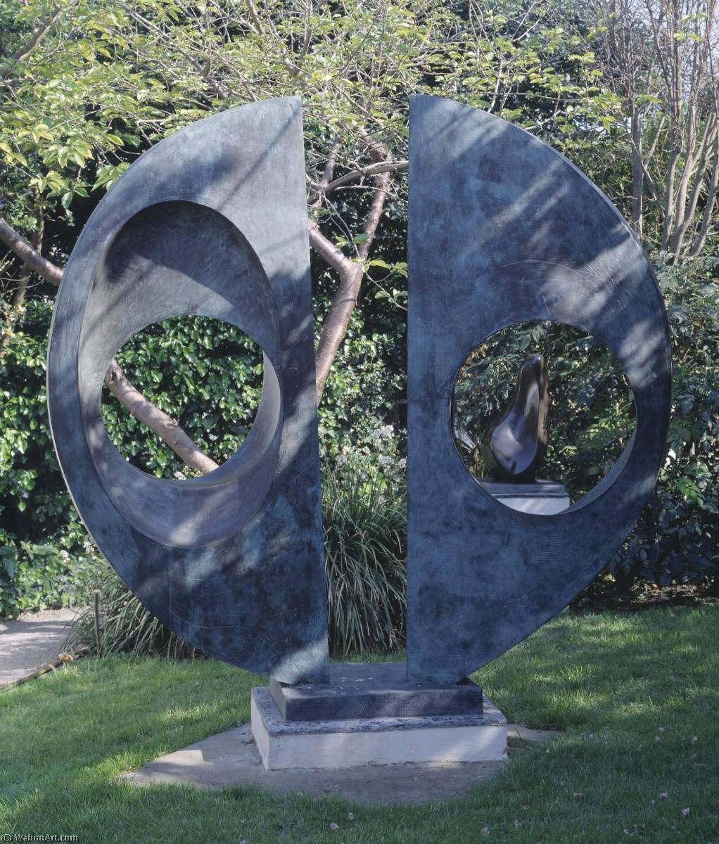 Wikioo.org - The Encyclopedia of Fine Arts - Painting, Artwork by Dame Barbara Hepworth - Two Forms (Divided Circle)