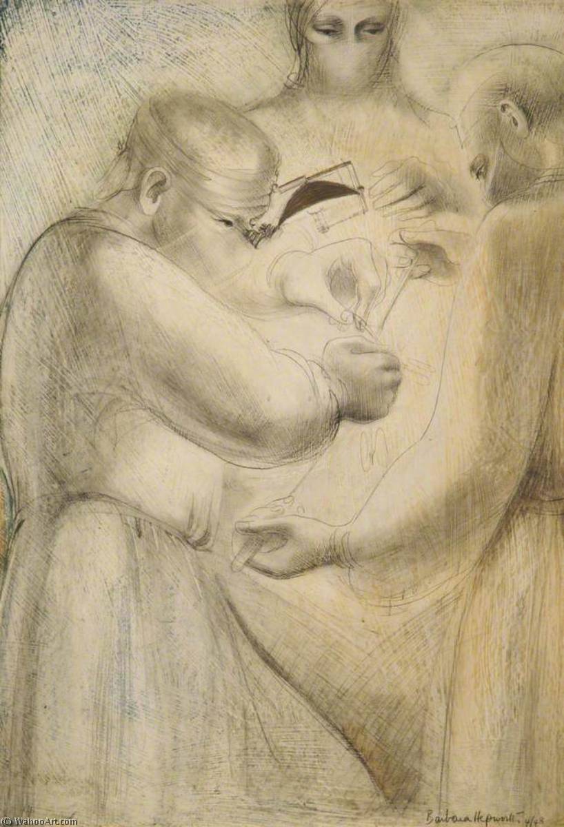 WikiOO.org - Encyclopedia of Fine Arts - Målning, konstverk Dame Barbara Hepworth - Fenestration – The Magnifying Glass, Stage 2
