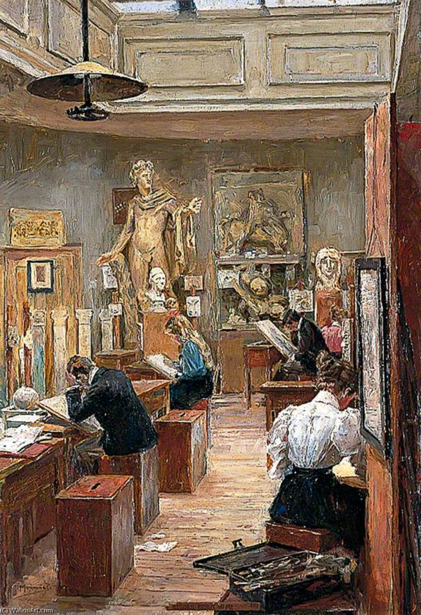 WikiOO.org - Encyclopedia of Fine Arts - Malba, Artwork Alfred James Munnings - The Painting Room, Norwich School of Art