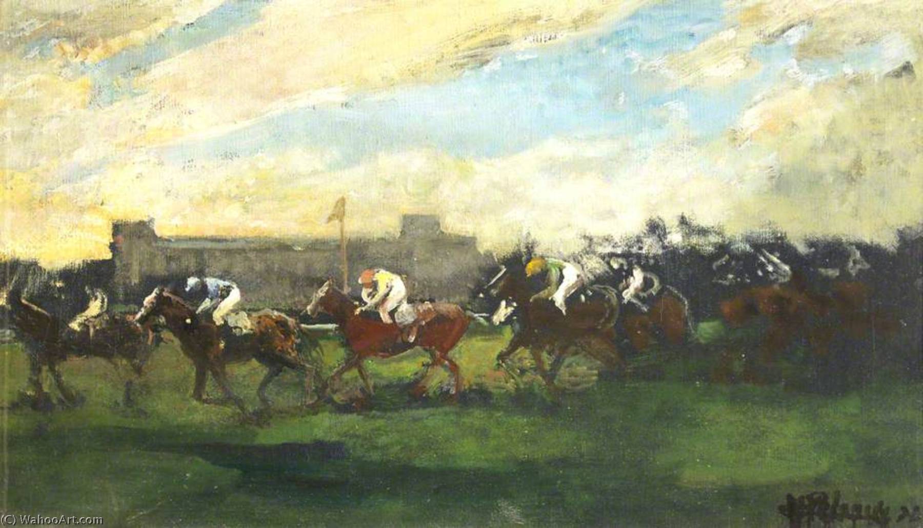 Wikioo.org - The Encyclopedia of Fine Arts - Painting, Artwork by Jacques-Emile Blanche - Racing at Auteuil