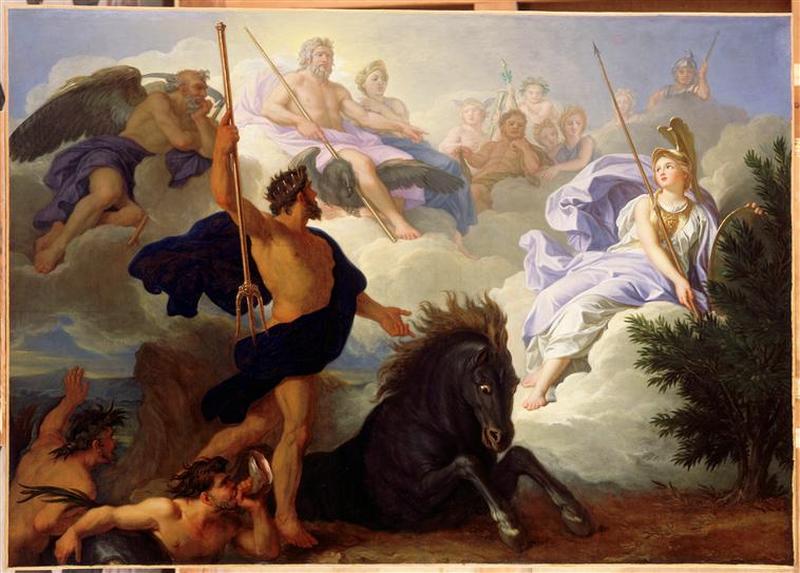 Wikioo.org - สารานุกรมวิจิตรศิลป์ - จิตรกรรม René Antoine Houasse - La dispute de Minerve et de Neptune