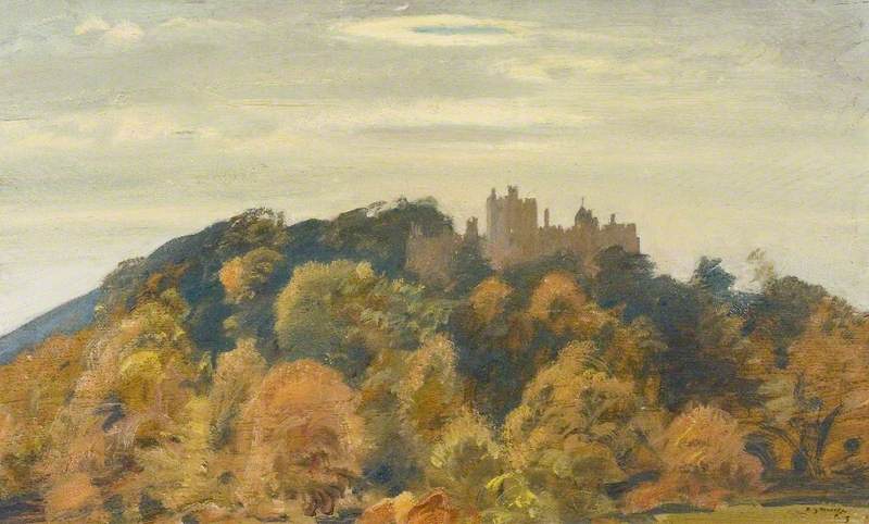 Wikioo.org - The Encyclopedia of Fine Arts - Painting, Artwork by Alfred James Munnings - Dunster Castle, Somerset