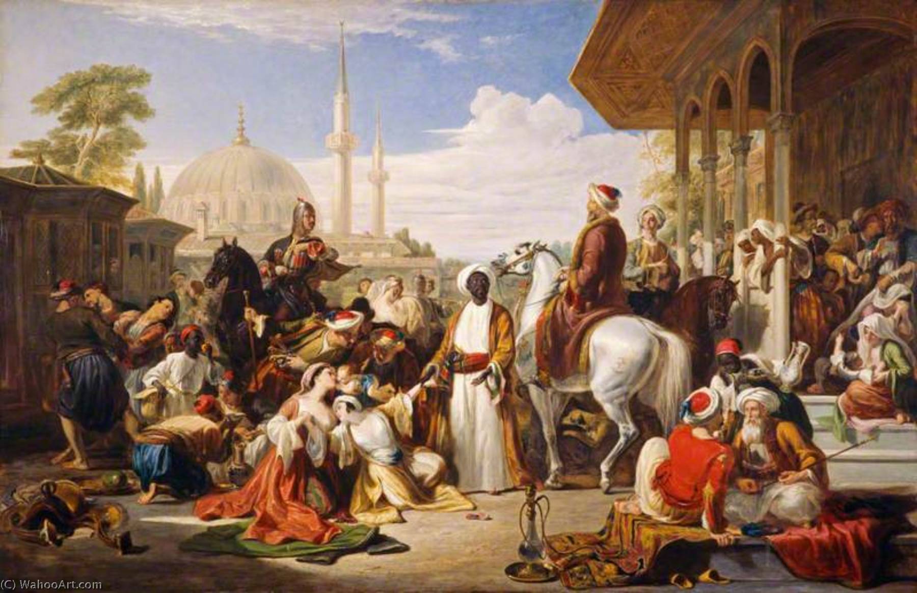 Wikioo.org - The Encyclopedia of Fine Arts - Painting, Artwork by William Allan - The Slave Market, Constantinople