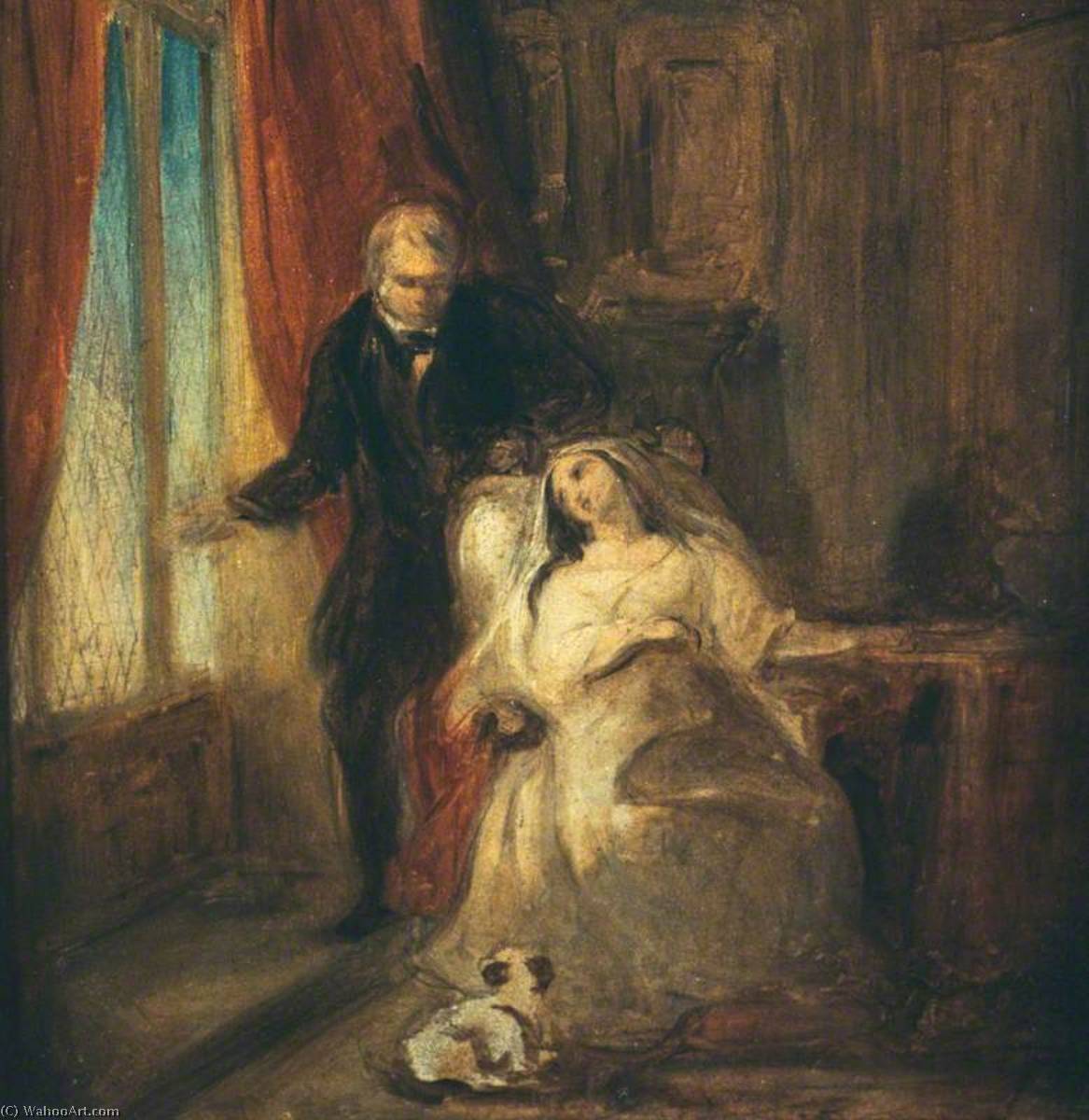 Wikioo.org - The Encyclopedia of Fine Arts - Painting, Artwork by William Allan - Sir Walter Scott with One of his Daughters
