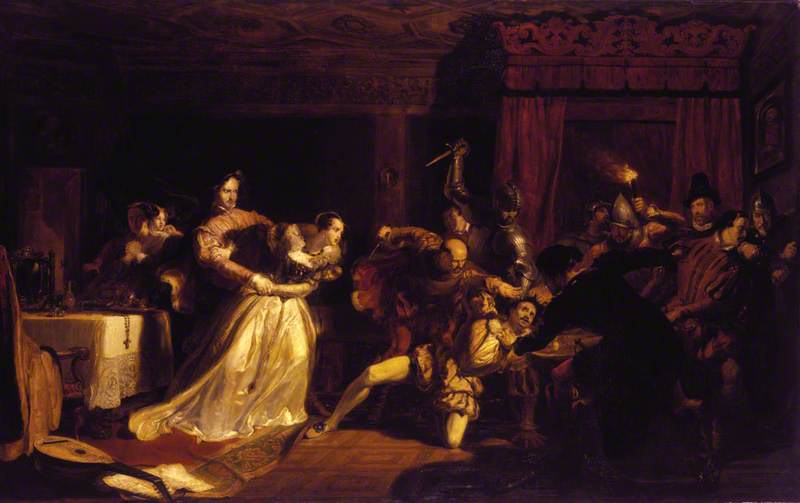Wikioo.org - The Encyclopedia of Fine Arts - Painting, Artwork by William Allan - The Murder of David Rizzio