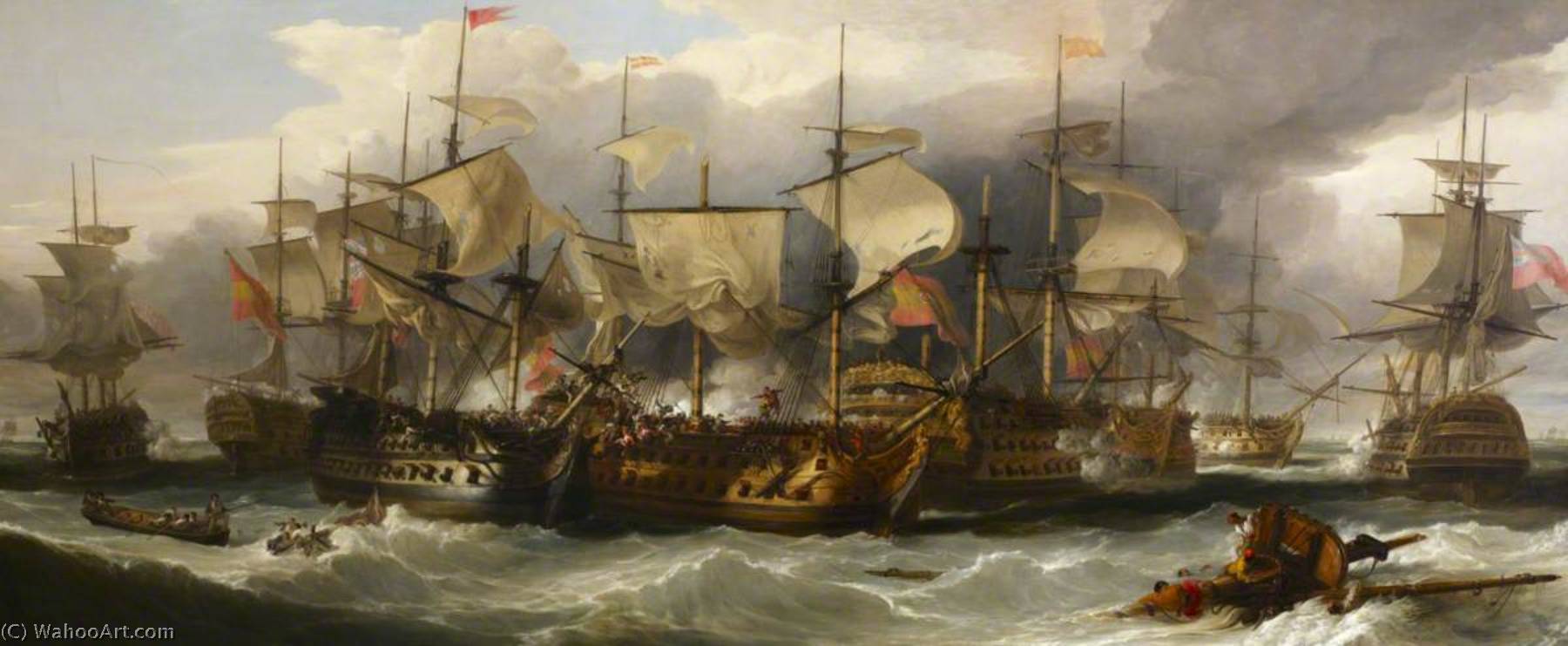 Wikioo.org - The Encyclopedia of Fine Arts - Painting, Artwork by William Allan - The Battle of Cape St Vincent, 14 February 1797