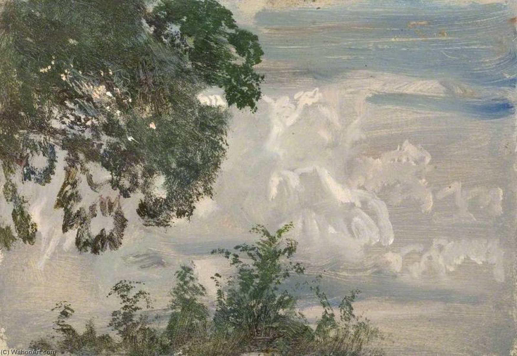 Wikioo.org - The Encyclopedia of Fine Arts - Painting, Artwork by Alfred James Munnings - Study of Trees and Sky
