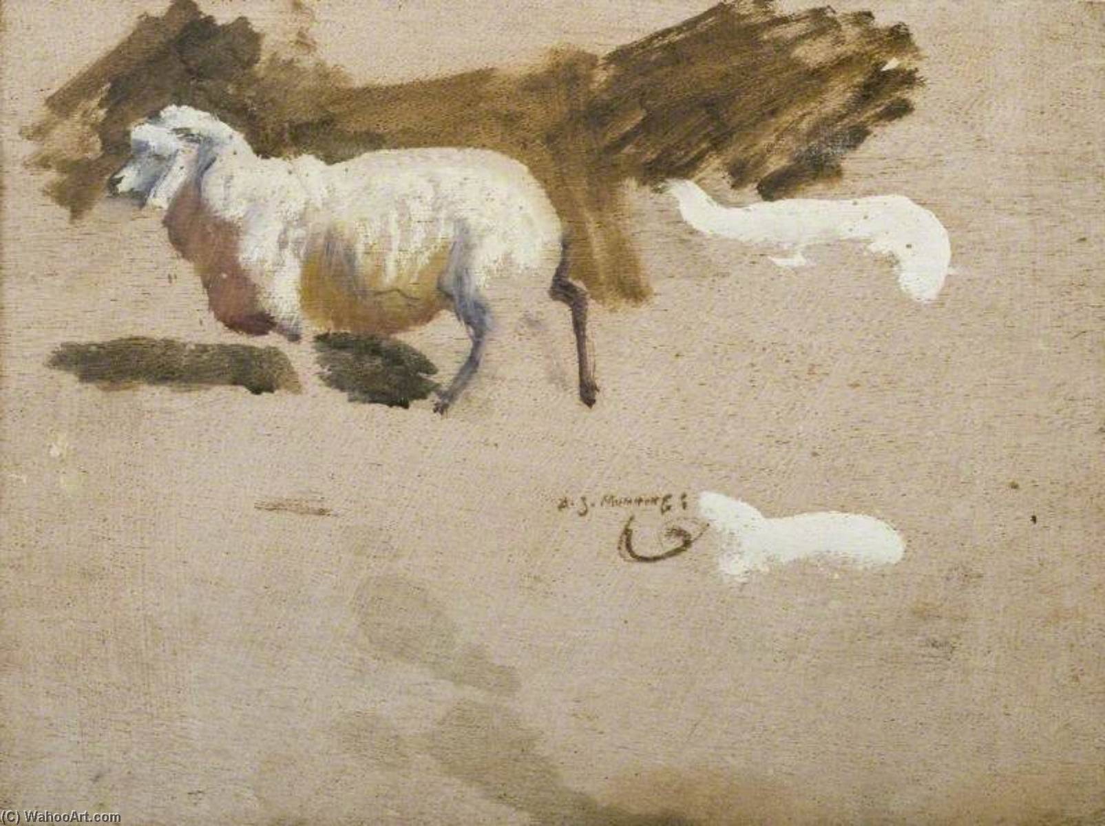 Wikioo.org - The Encyclopedia of Fine Arts - Painting, Artwork by Alfred James Munnings - Study of an Exmoor Sheep