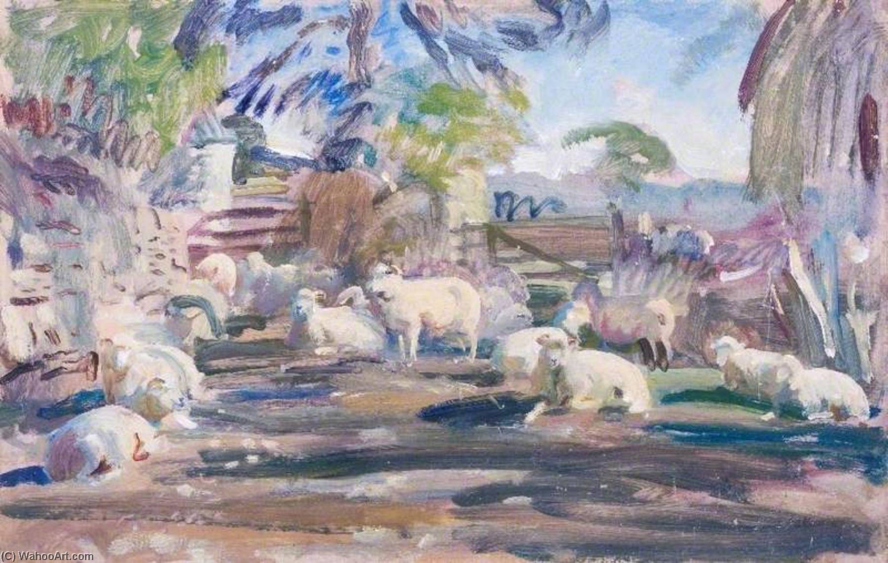 Wikioo.org - The Encyclopedia of Fine Arts - Painting, Artwork by Alfred James Munnings - Study of Exmoor Sheep