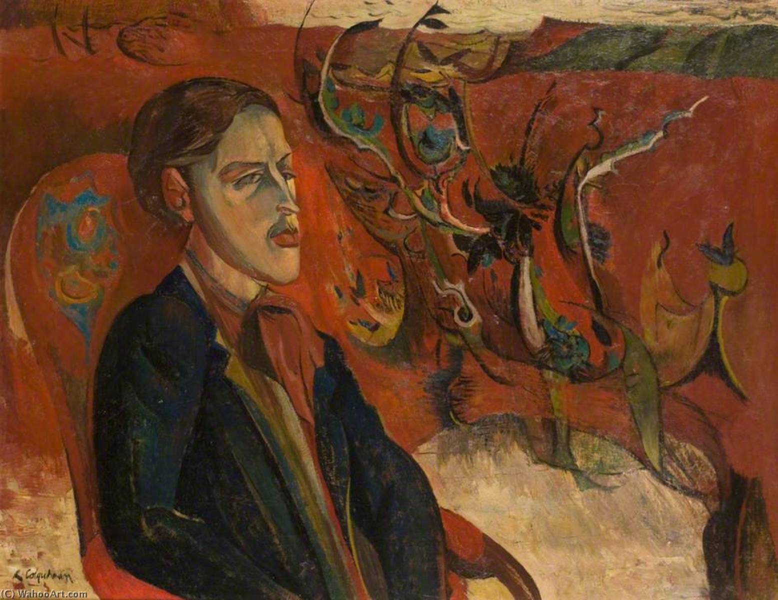 WikiOO.org - Enciclopedia of Fine Arts - Pictura, lucrări de artă Robert Colquhoun - Young Man in a Landscape (David Haughton, 1924–1991, Artist)