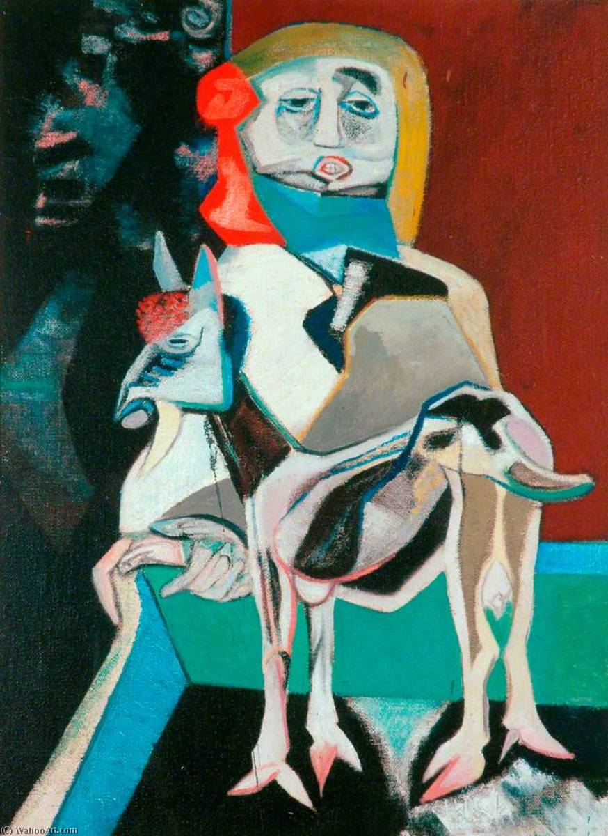 Wikioo.org - The Encyclopedia of Fine Arts - Painting, Artwork by Robert Colquhoun - Woman and Goat