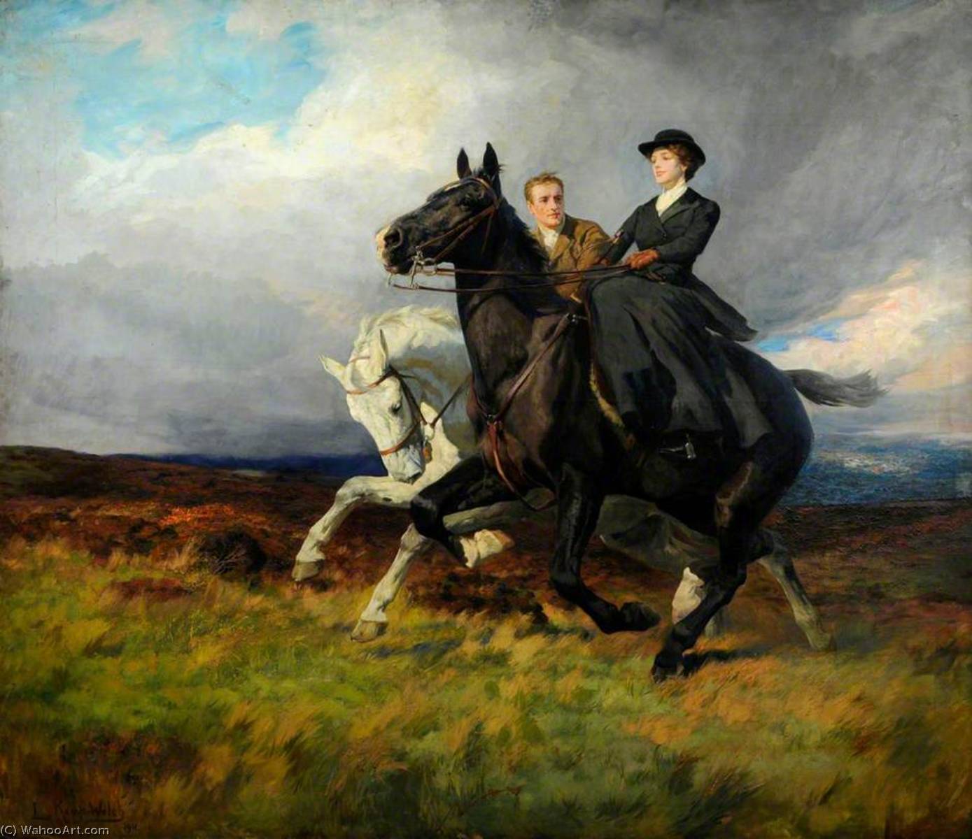 Wikioo.org - The Encyclopedia of Fine Arts - Painting, Artwork by Lucy Elizabeth Kemp Welch - The Riders