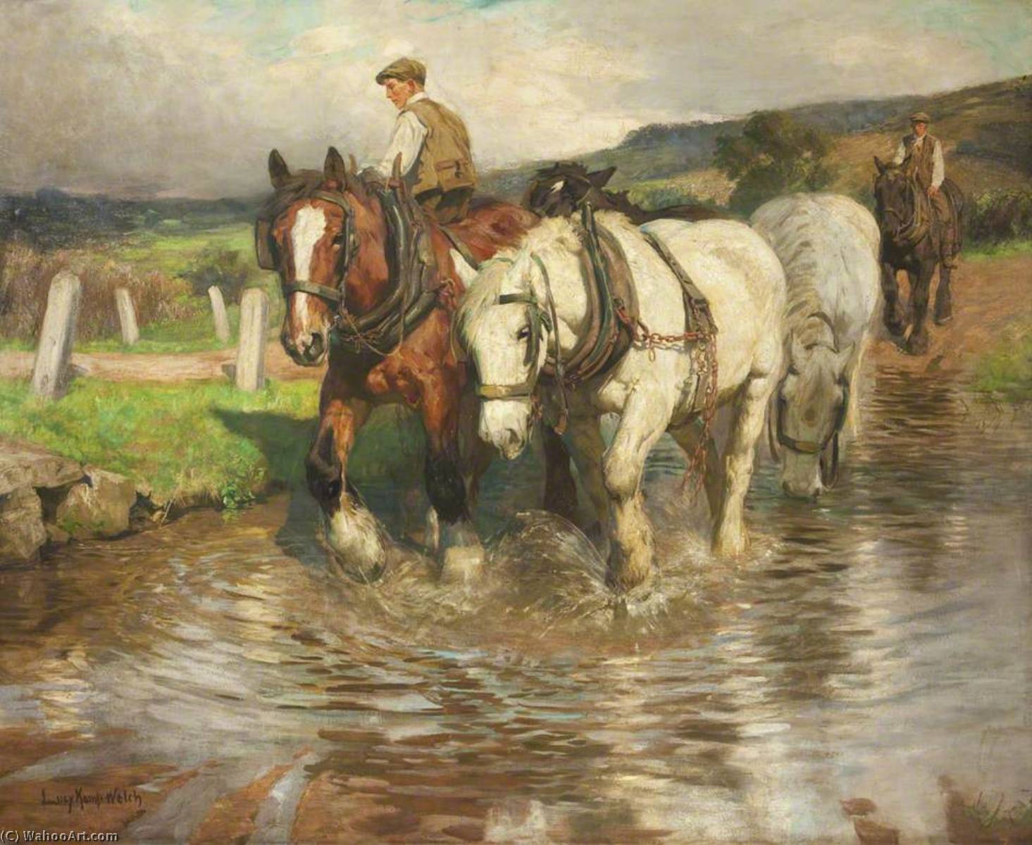 Wikioo.org - The Encyclopedia of Fine Arts - Painting, Artwork by Lucy Elizabeth Kemp Welch - The Waterway