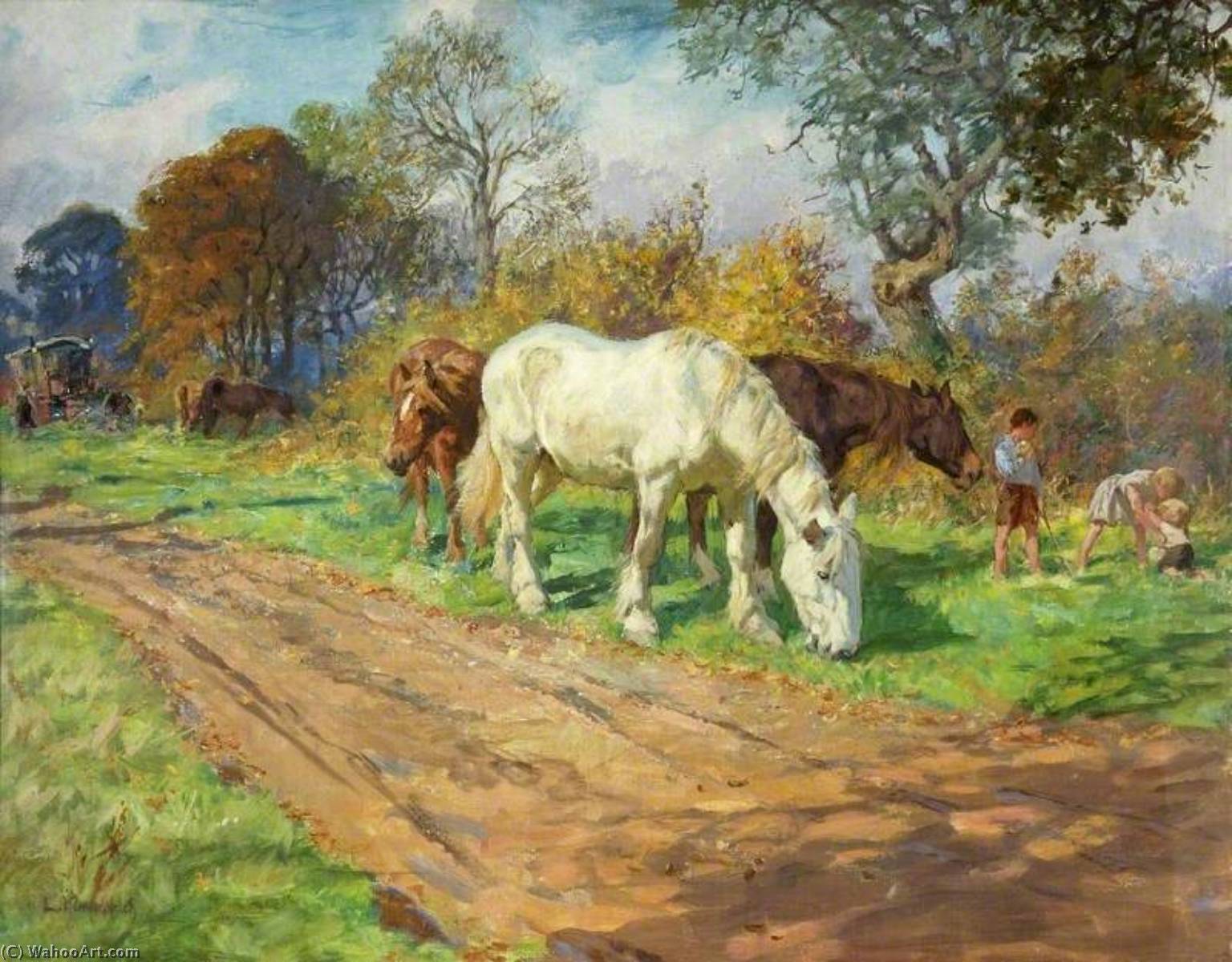 Wikioo.org - The Encyclopedia of Fine Arts - Painting, Artwork by Lucy Elizabeth Kemp Welch - Gypsy Horses