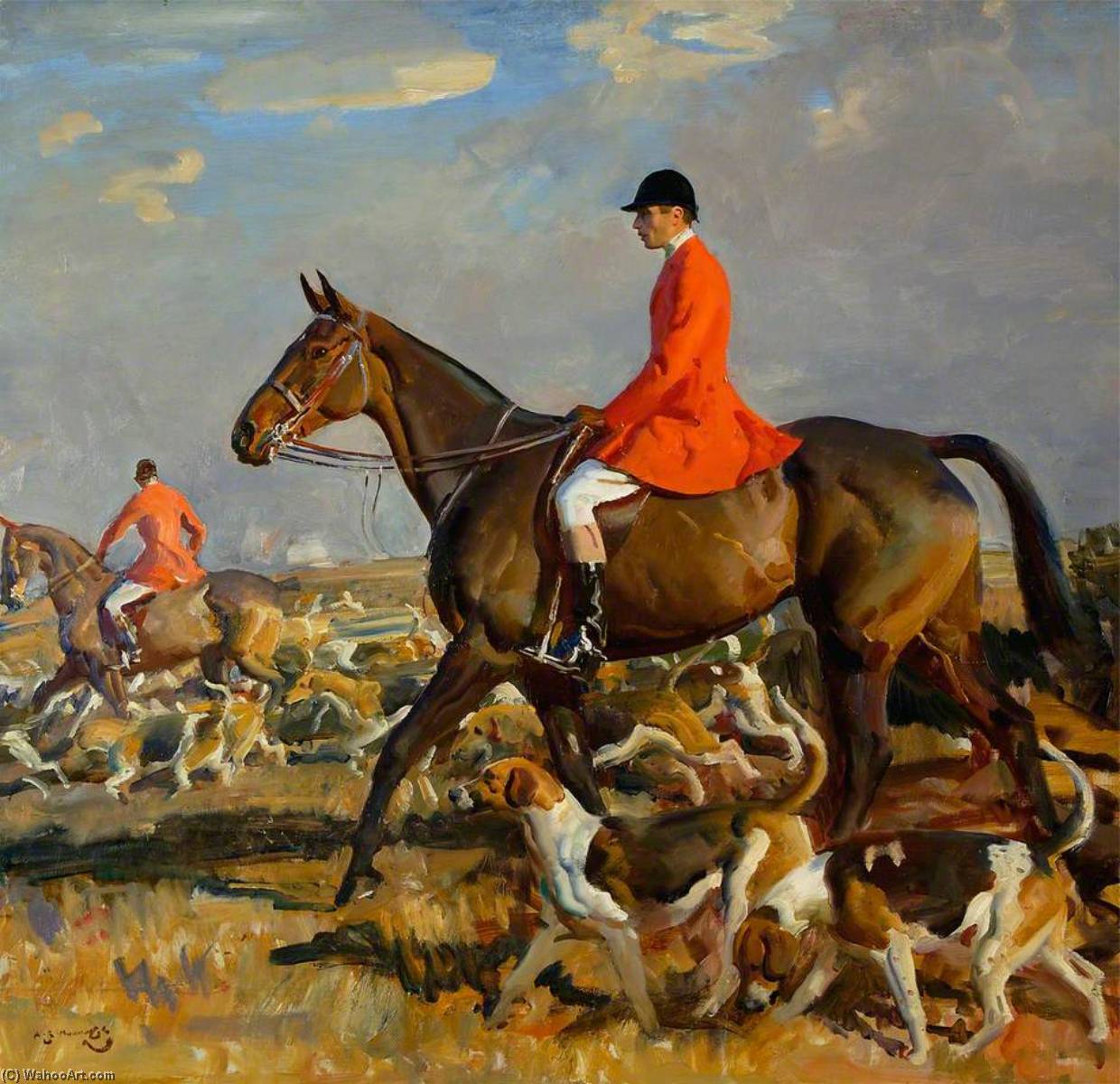 Wikioo.org - The Encyclopedia of Fine Arts - Painting, Artwork by Alfred James Munnings - The 6th Earl Winterton, MFH