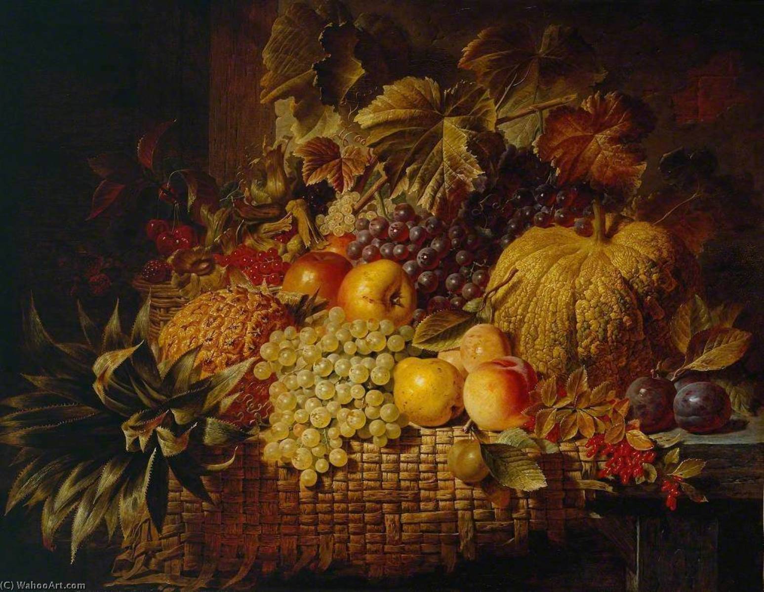 Wikioo.org - The Encyclopedia of Fine Arts - Painting, Artwork by George Lance - Fruit ('The Summer Gift')