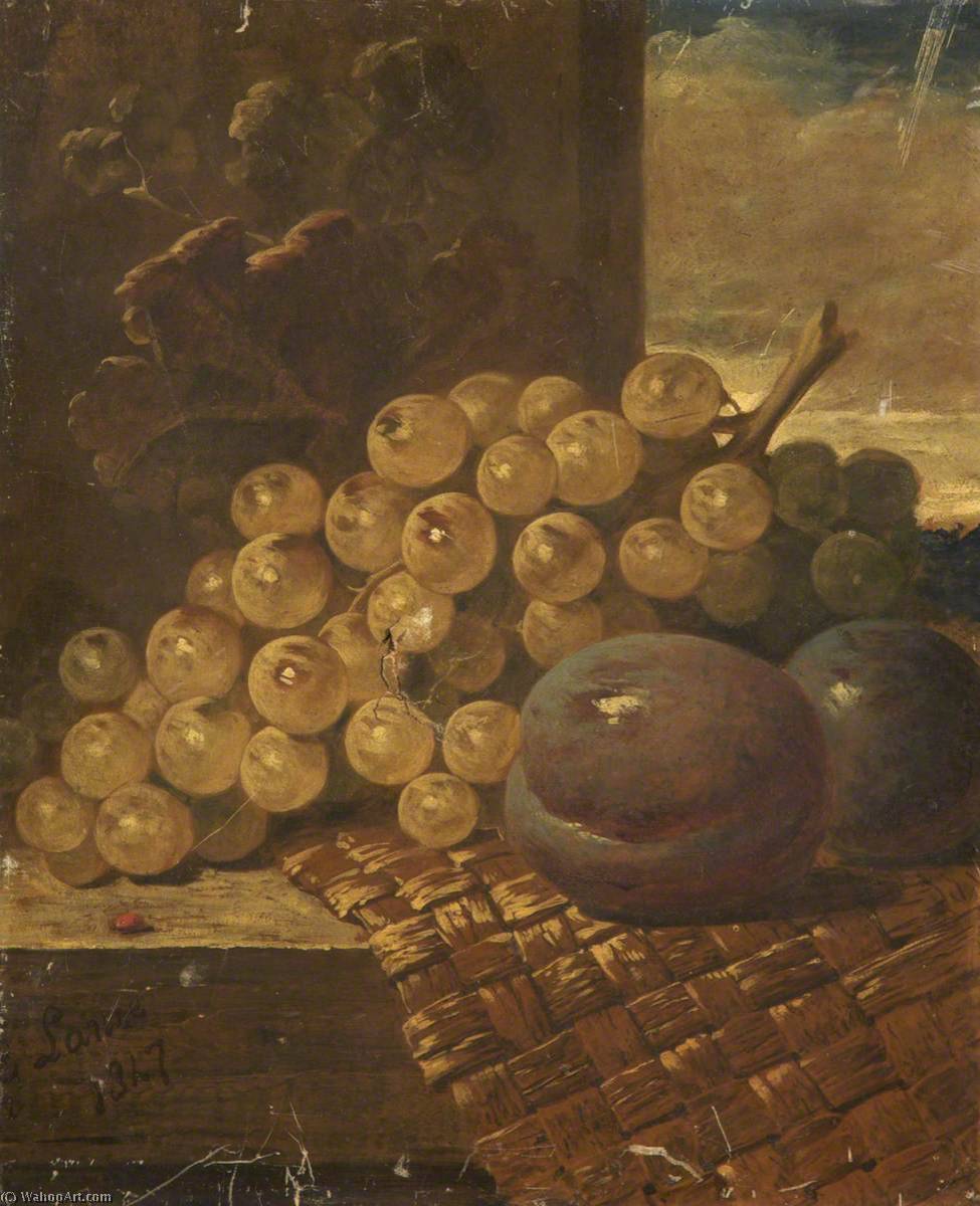 Wikioo.org - The Encyclopedia of Fine Arts - Painting, Artwork by George Lance - Still Life with Fruit