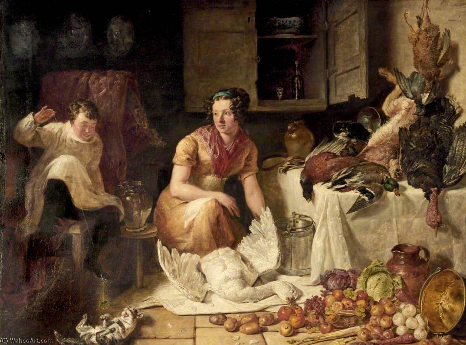 WikiOO.org - אנציקלופדיה לאמנויות יפות - ציור, יצירות אמנות George Lance - Preparation for a Banquet