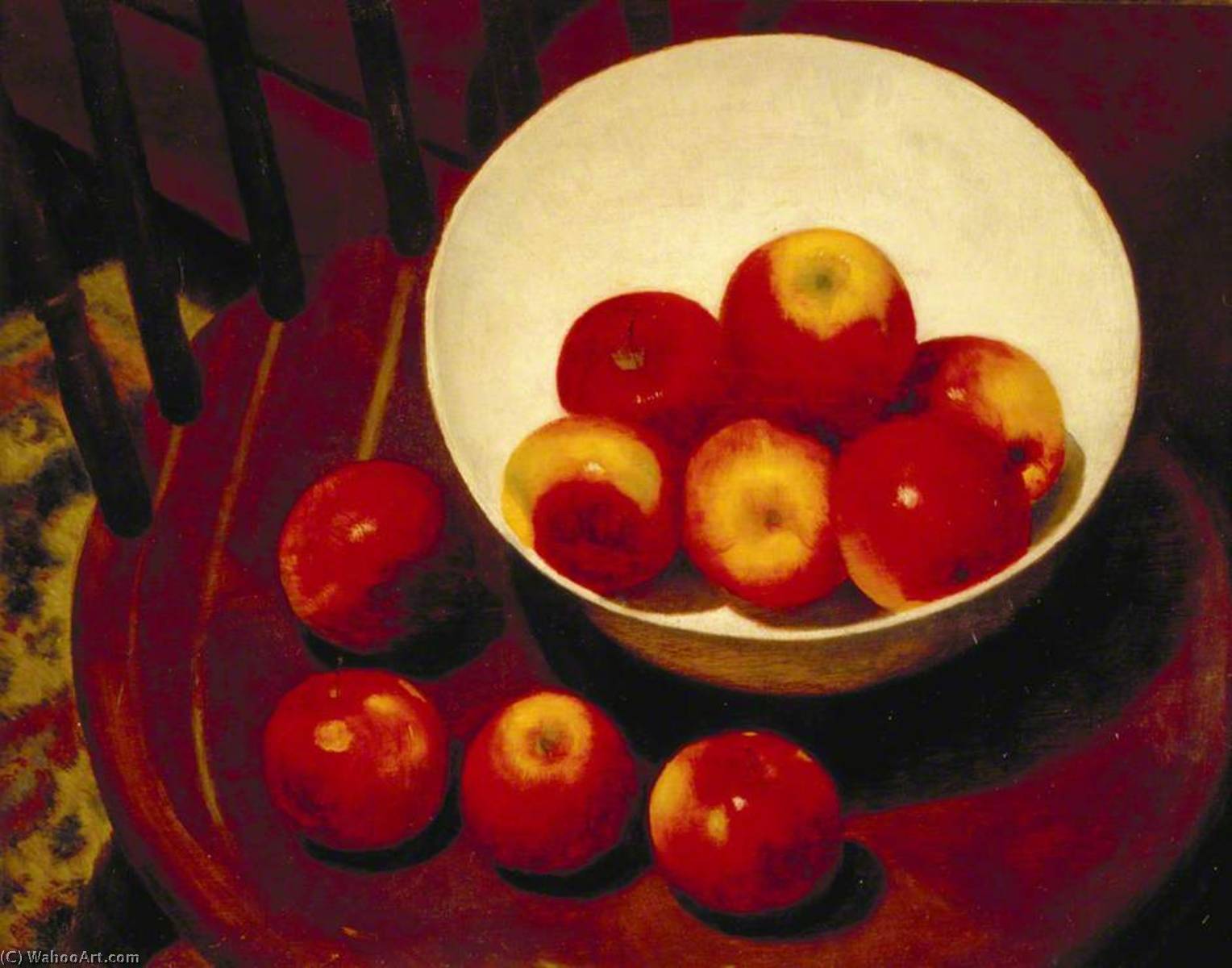 WikiOO.org - Encyclopedia of Fine Arts - Schilderen, Artwork Arthur Segal - Apples in a Bowl