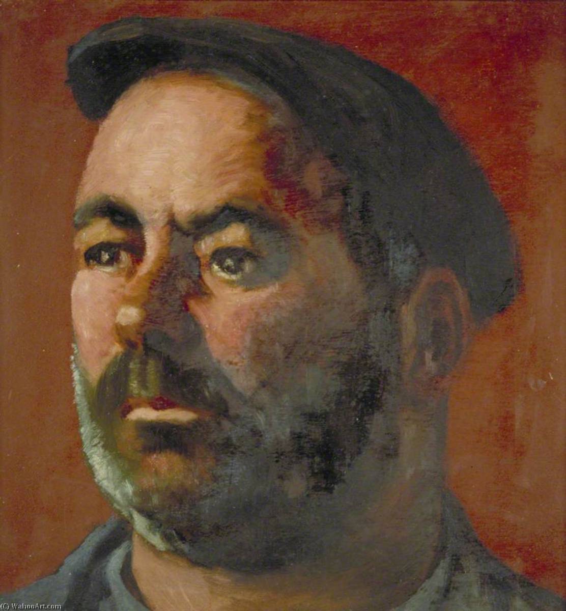 Wikioo.org - The Encyclopedia of Fine Arts - Painting, Artwork by Arthur Segal - Bearded Man Wearing a Beret