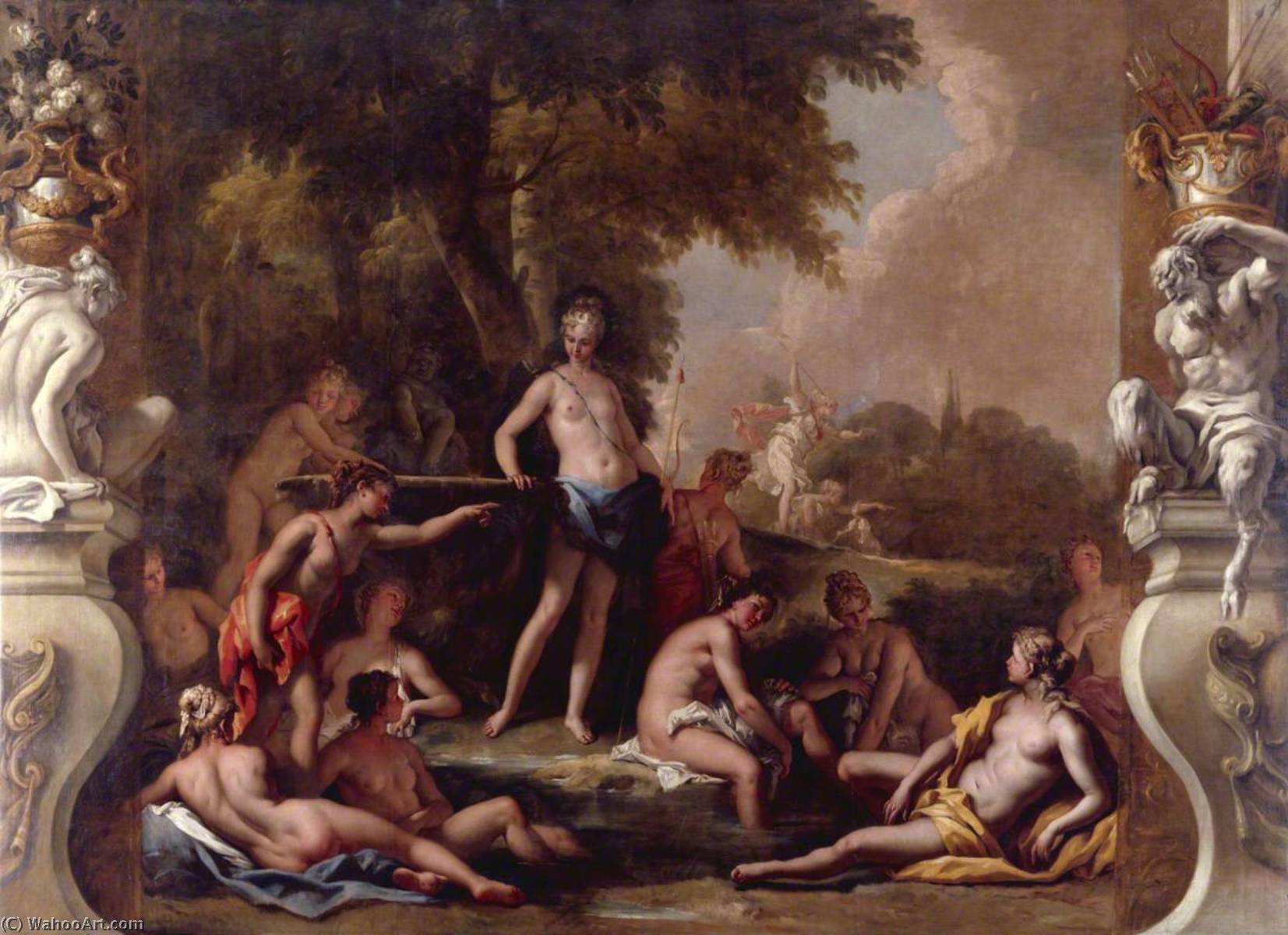 WikiOO.org - Güzel Sanatlar Ansiklopedisi - Resim, Resimler Sebastiano Ricci - Diana and Her Nymphs Bathing