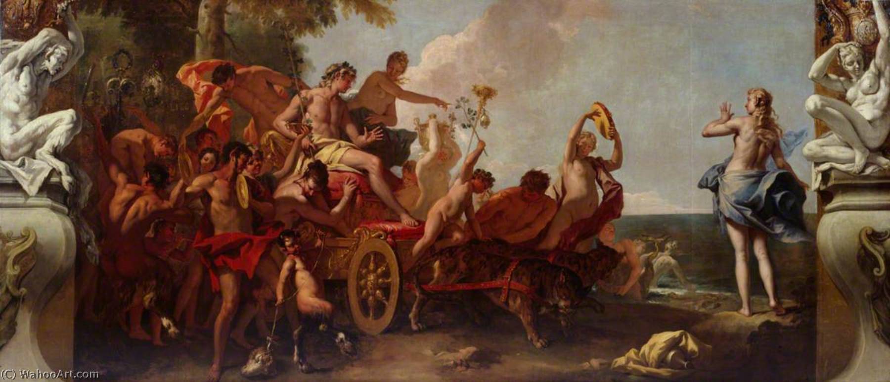 WikiOO.org - Enciclopédia das Belas Artes - Pintura, Arte por Sebastiano Ricci - The Meeting of Bacchus and Ariadne