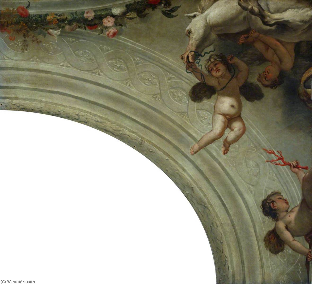 WikiOO.org - دایره المعارف هنرهای زیبا - نقاشی، آثار هنری Sebastiano Ricci - Cupid before Jupiter (Horse Section)