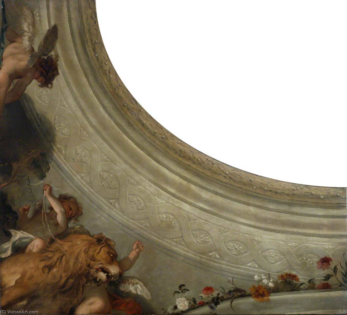 WikiOO.org – 美術百科全書 - 繪畫，作品 Sebastiano Ricci - 丘比特 之前  木星  狮子  部分