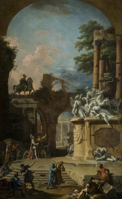 Wikioo.org - The Encyclopedia of Fine Arts - Painting, Artwork by Sebastiano Ricci - Allegorical Tomb of the 1st Duke of Devonshire