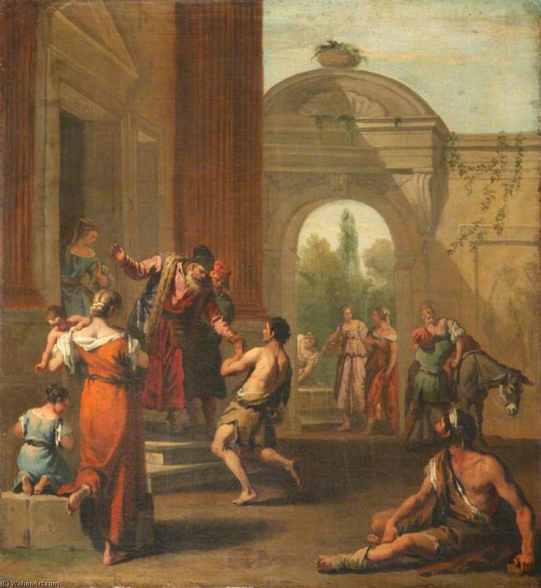 WikiOO.org - אנציקלופדיה לאמנויות יפות - ציור, יצירות אמנות Sebastiano Ricci - The Return of the Prodigal Son