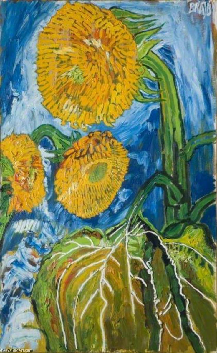 WikiOO.org - Enciklopedija likovnih umjetnosti - Slikarstvo, umjetnička djela John Randall Bratby - Sunflowers